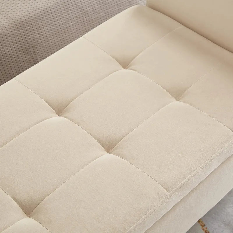Bed Storage Bench with Curved Arms and Solid Wooden Legs
