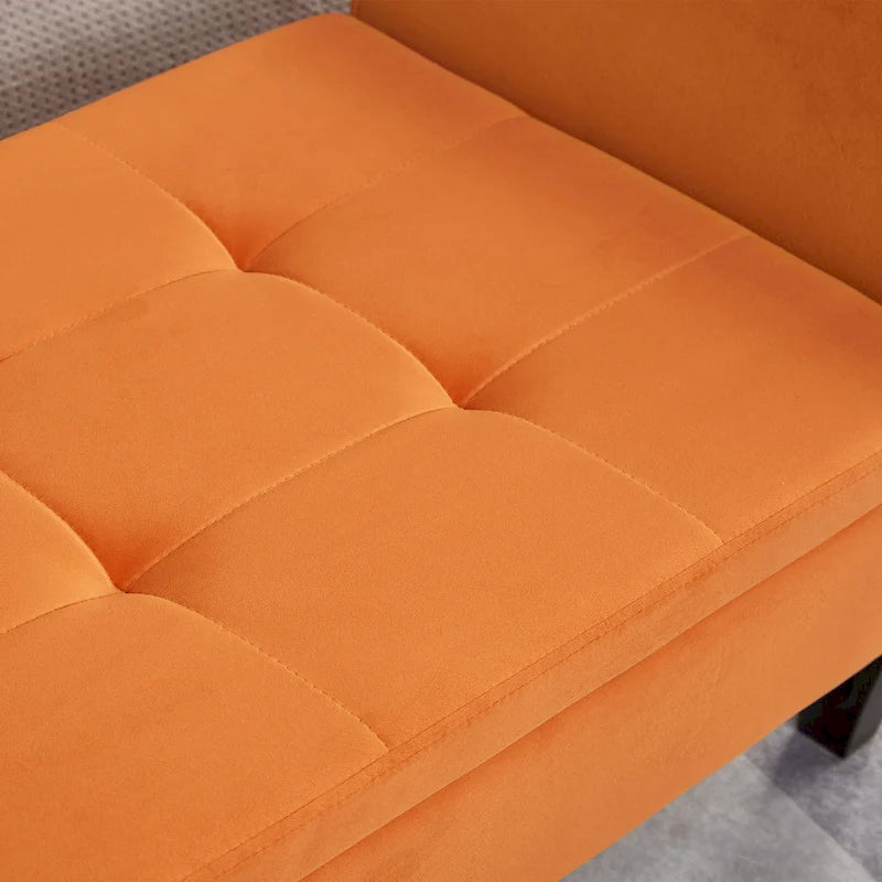 Bed Storage Bench with Curved Arms and Solid Wooden Legs