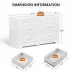 Modern 3 Drawer Bedroom Chest of Drawers with 7 Drawers Dresser, Clothes Organizer -Metal Pulls