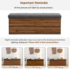 49  Shoe Storage Bench Entryway Shoe Cabinet with Cushion and Double Doors