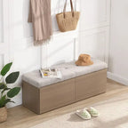 49  Shoe Storage Bench Entryway Shoe Cabinet with Cushion and Double Doors