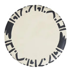 Zakhai 18  MidCentury Modern Geometric Drum Garden Stool, Cream/Black, by JONATHAN Y