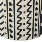 Zakhai 18  MidCentury Modern Geometric Drum Garden Stool, Cream/Black, by JONATHAN Y