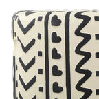 Zakhai 18  MidCentury Modern Geometric Drum Garden Stool, Cream/Black, by JONATHAN Y