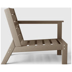 Polytrends Birchwood All Weather HDPE Outdoor Patio Deep Seating Weathered Wood Right Arm Facing Chair With Cushions (1-Piece)