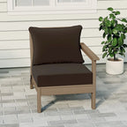 Polytrends Birchwood All Weather HDPE Outdoor Patio Deep Seating Weathered Wood Right Arm Facing Chair With Cushions (1-Piece)