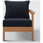 Polytrends Birchwood All Weather HDPE Outdoor Patio Deep Seating Teak Right Arm Facing Chair With Cushions (1-Piece)