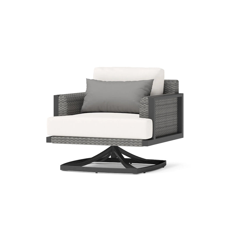Vistano 4 Piece Sunbrella Outdoor Patio Fire Seating Set - Gray
