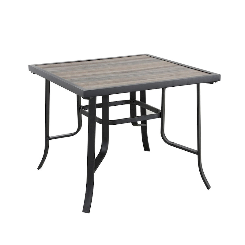 HomeRoots 35  Brown and Black Square Metal Outdoor Dining Table