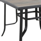 HomeRoots 35  Brown and Black Square Metal Outdoor Dining Table