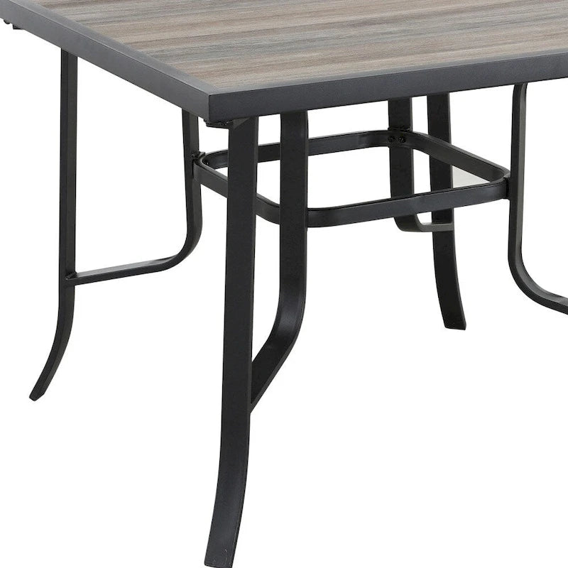 HomeRoots 35  Brown and Black Square Metal Outdoor Dining Table