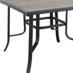 HomeRoots 35  Brown and Black Square Metal Outdoor Dining Table
