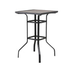 HomeRoots 25  Brown and Black Square Metal Outdoor Bistro Table