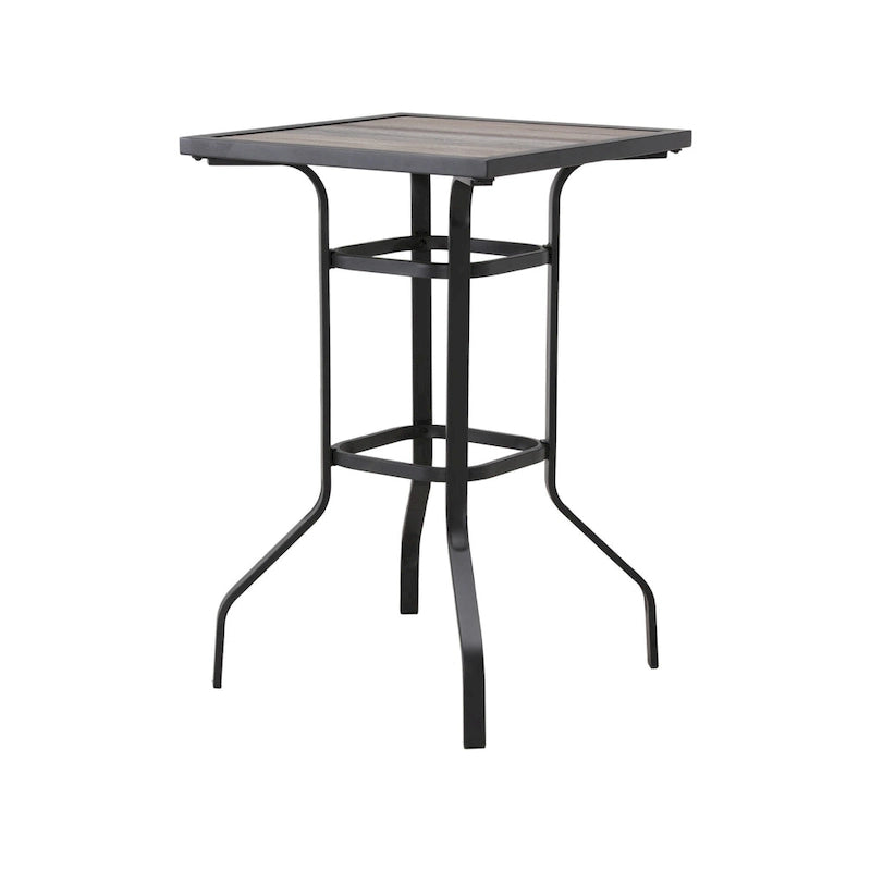 HomeRoots 25  Brown and Black Square Metal Outdoor Bistro Table