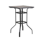 HomeRoots 25  Brown and Black Square Metal Outdoor Bistro Table