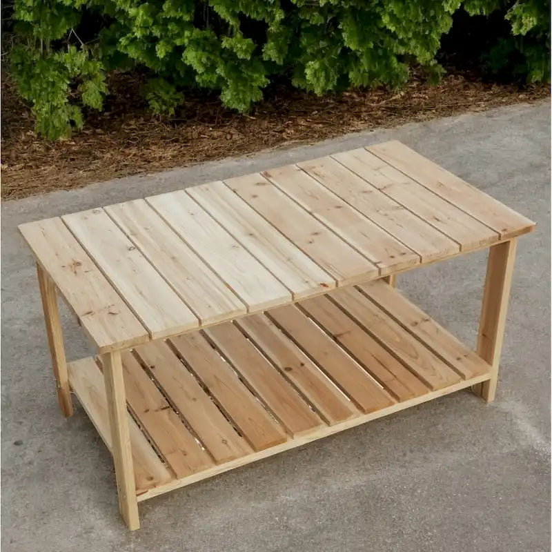 HomeRoots 37  Natural Solid Wood Outdoor Coffee Table