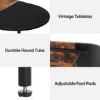 Mid-Century Oval Coffee Table w/2-Tier Storage for Small Spaces