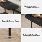 Mid-Century Oval Coffee Table w/2-Tier Storage for Small Spaces