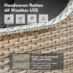 XIZZI 6-piece Patio Wicker Furniture Set with Fire Pit Table