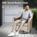 XIZZI 6-piece Patio Wicker Furniture Set with Fire Pit Table