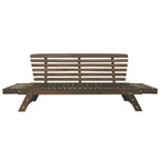Outdoor Adjustable Patio Wooden Daybed Sofa Chaise Lounge with Cushions