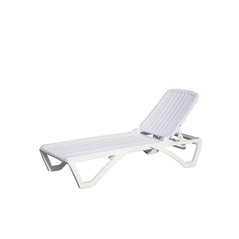 Outdoor Chaise Lounge, Pool Lounge Chair Plastic Adjustable Recliner In-Pool Lounger Tanning Lounge Chair