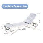 Outdoor Chaise Lounge, Pool Lounge Chair Plastic Adjustable Recliner In-Pool Lounger Tanning Lounge Chair