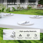 GDFStudio - Matte White & Grayish 6-Piece Patio Aluminum Dining Set with Sunbrella Cushions