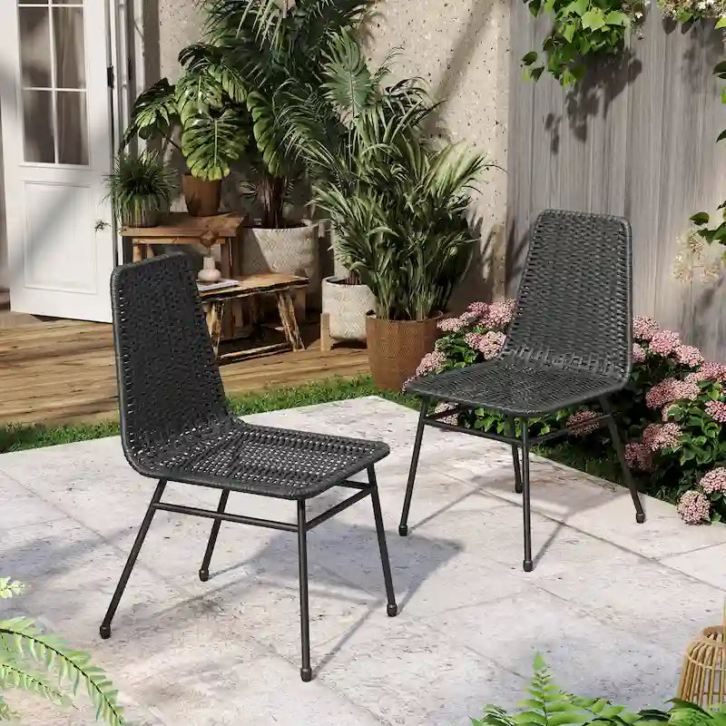 Madison Outdoor Rattan Dining Chair (Set of 2) by Christopher Knight Home