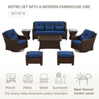 Murphy 8-Piece Outdoor Wicker Patio Furniture Conversation Sofa Sets