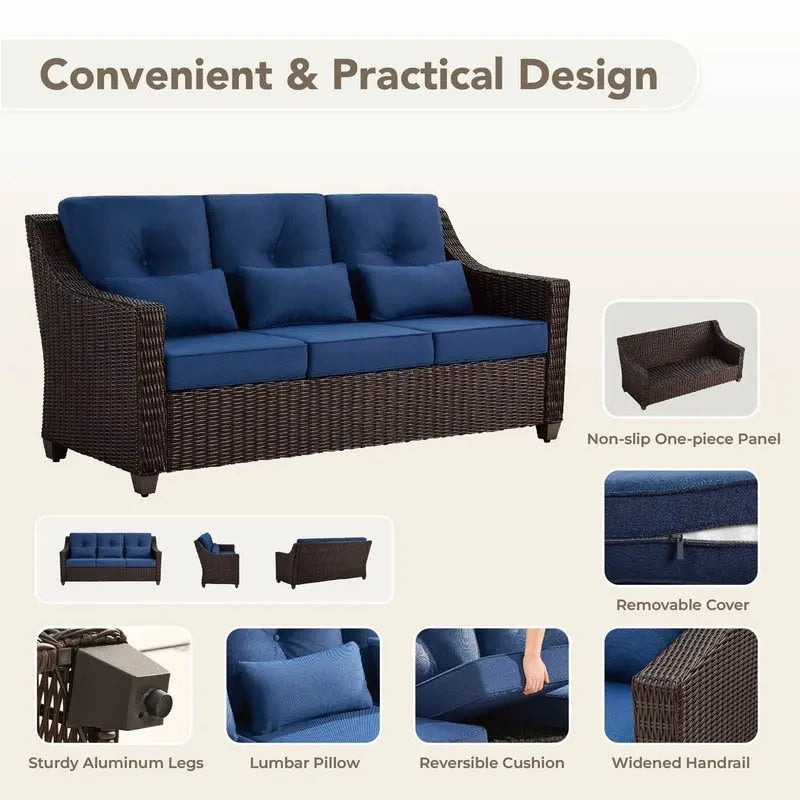 Murphy 8-Piece Outdoor Wicker Patio Furniture Conversation Sofa Sets