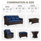 Murphy 8-Piece Outdoor Wicker Patio Furniture Conversation Sofa Sets