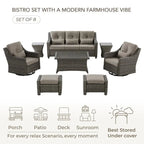 Murphy 8-Piece Outdoor Wicker Patio Furniture Conversation Sofa Sets