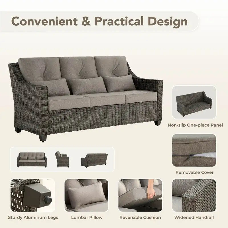 Murphy 8-Piece Outdoor Wicker Patio Furniture Conversation Sofa Sets