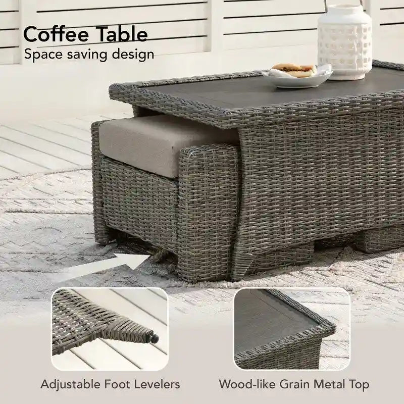 Murphy 8-Piece Outdoor Wicker Patio Furniture Conversation Sofa Sets
