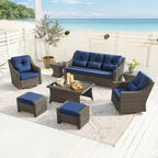 Murphy 8-Piece Outdoor Wicker Patio Furniture Conversation Sofa Sets
