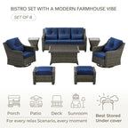 Murphy 8-Piece Outdoor Wicker Patio Furniture Conversation Sofa Sets