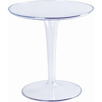 HomeRoots 20  Clear Heavy Duty Plastic Indoor Outdoor Round Pedestal End Table