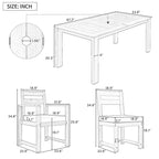 7 Piece Patio Table and Chairs Set, Wood Dining Table Set for 6 with Umbrella Hole, 2 Armchairs & 4 Side Chairs