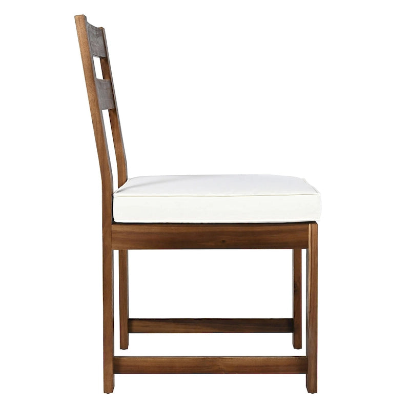 7 Piece Patio Table and Chairs Set, Wood Dining Table Set for 6 with Umbrella Hole, 2 Armchairs & 4 Side Chairs