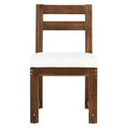 7 Piece Patio Table and Chairs Set, Wood Dining Table Set for 6 with Umbrella Hole, 2 Armchairs & 4 Side Chairs