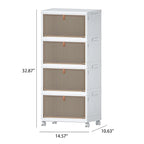Javlergo 4 Tier Bathroom Storage Cabinet Storage Bins with Lid Stackable Storage Boxes Foldable Storage Organizers