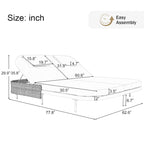 Outdoor Double Chaise Lounge Chair with 5-Position Adjustable Backrest, Patio PE Rattan Reclining Chair 2-Person Sunbed Daybed