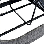 Outdoor Double Chaise Lounge Chair with 5-Position Adjustable Backrest, Patio PE Rattan Reclining Chair 2-Person Sunbed Daybed
