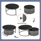 9-Pieces Outdoor Half-moon Patio Sofa Set