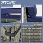 9-Pieces Outdoor Half-moon Patio Sofa Set
