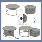 9-Pieces Outdoor Half-moon Patio Sofa Set