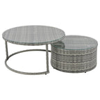 9-Pieces Outdoor Half-moon Patio Sofa Set
