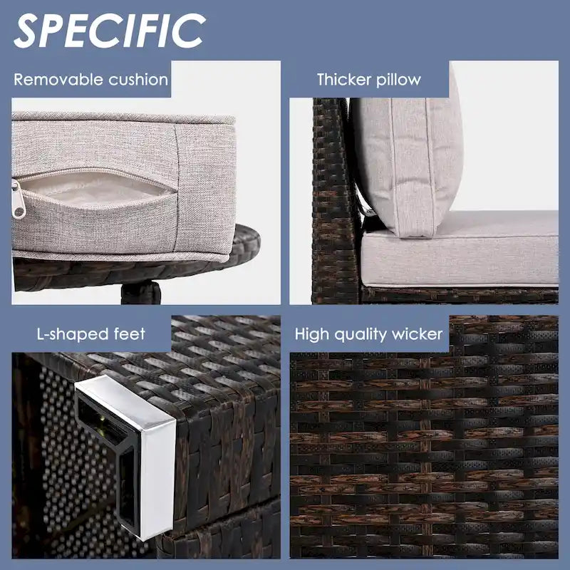 9-Pieces Outdoor Half-moon Patio Sofa Set