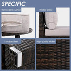 9-Pieces Outdoor Half-moon Patio Sofa Set